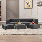 Mixoy Queen Convertible Velvet Futon Sofa Bed with 3 Ottomans,Memory Foam,Foldable Mattress Floor Couch Sofa