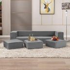 Mixoy Queen Convertible Velvet Futon Sofa Bed with 3 Ottomans,Memory Foam,Foldable Mattress Floor Couch Sofa