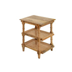 Carolina Living Chesterfield Wood & Cane 3 Shelf Side Table - Natural