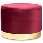 Marisa Glam and Luxe Upholstered Storage Ottoman
