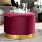 Marisa Glam and Luxe Upholstered Storage Ottoman