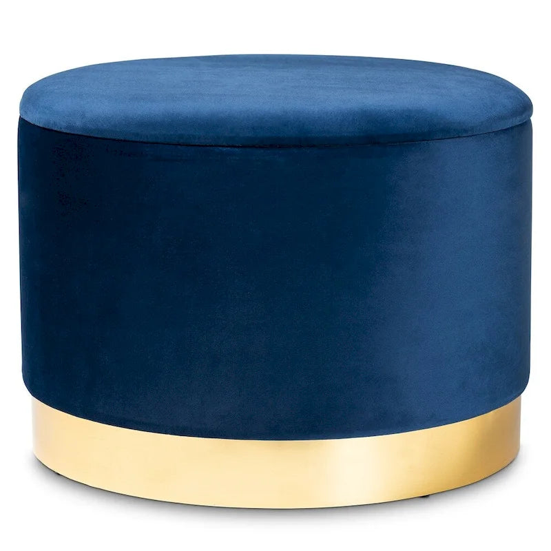 Marisa Glam and Luxe Upholstered Storage Ottoman