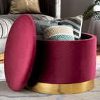 Marisa Glam and Luxe Upholstered Storage Ottoman
