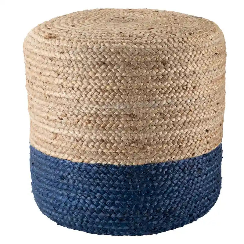 Juniper Home Saba Round Ombre Jute Pouf Ottoman/Foot Stool