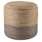 Juniper Home Saba Round Ombre Jute Pouf Ottoman/Foot Stool