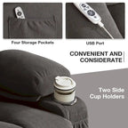 Power Lift Chairs Recliners, Heat & Massage, USB Port, Remote Control