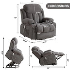 Power Lift Chairs Recliners, Heat & Massage, USB Port, Remote Control