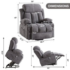 Power Lift Chairs Recliners, Heat & Massage, USB Port, Remote Control