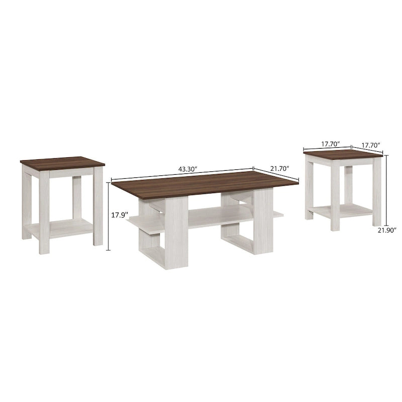 Beverly 3 pieces Coffee Table Set