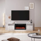 Clihome 36 Electric Fireplace High Gloss 70 TV Stand