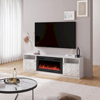 Clihome 36 Electric Fireplace High Gloss 70 TV Stand