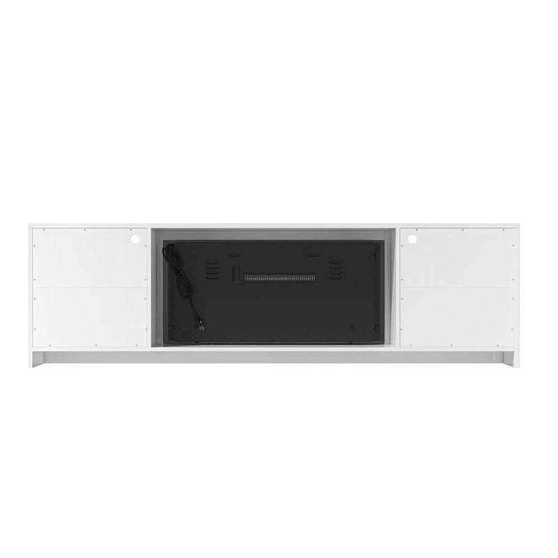 Clihome 36 Electric Fireplace High Gloss 70 TV Stand