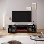 Clihome 36 Electric Fireplace High Gloss 70 TV Stand