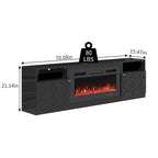 Clihome 36 Electric Fireplace High Gloss 70 TV Stand