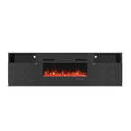 Clihome 36 Electric Fireplace High Gloss 70 TV Stand
