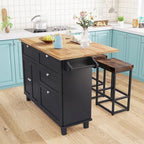 Farmhouse Kitchen Island Set with Drop Leaf