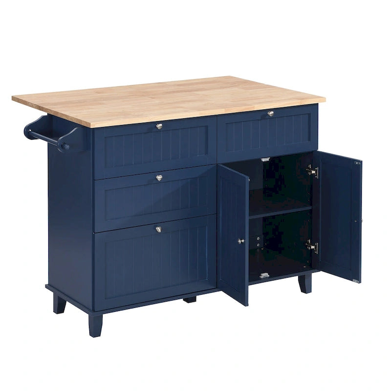 Farmhouse Kitchen Island Set with Drop Leaf