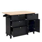 Farmhouse Kitchen Island Set with Drop Leaf