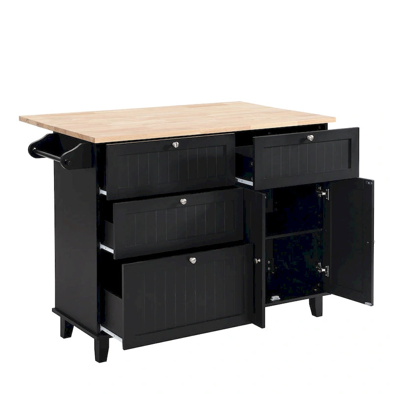 Farmhouse Kitchen Island Set with Drop Leaf