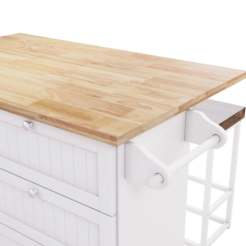 Farmhouse Kitchen Island Set with Drop Leaf