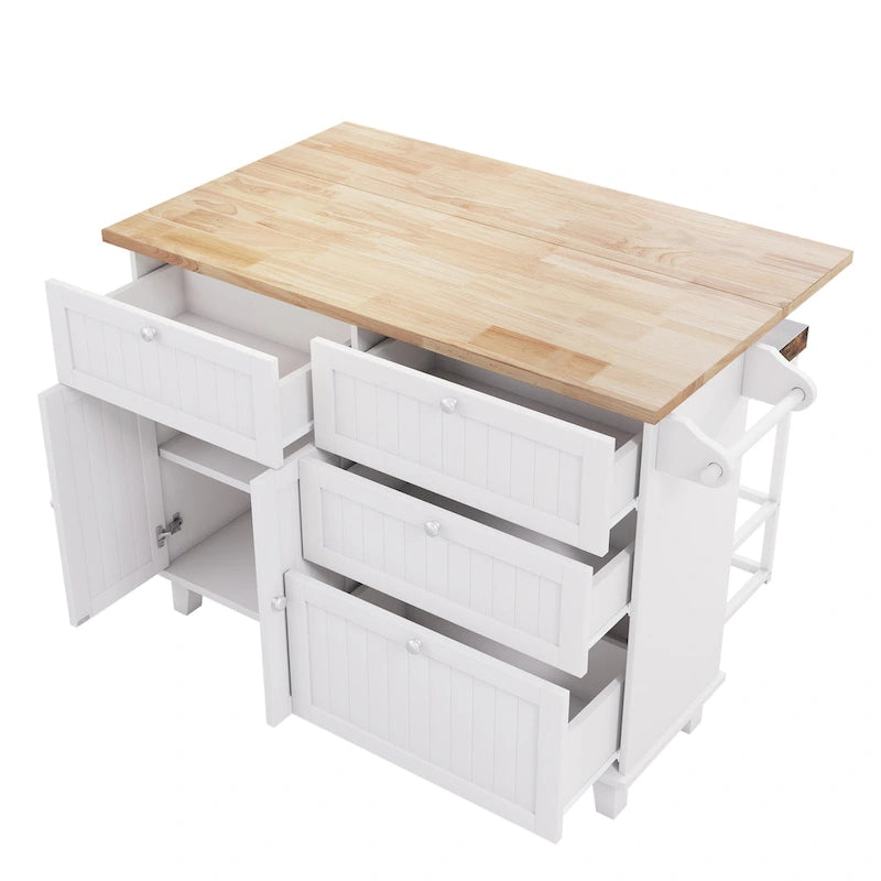 Farmhouse Kitchen Island Set with Drop Leaf
