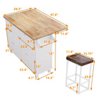 Farmhouse Kitchen Island Set with Drop Leaf