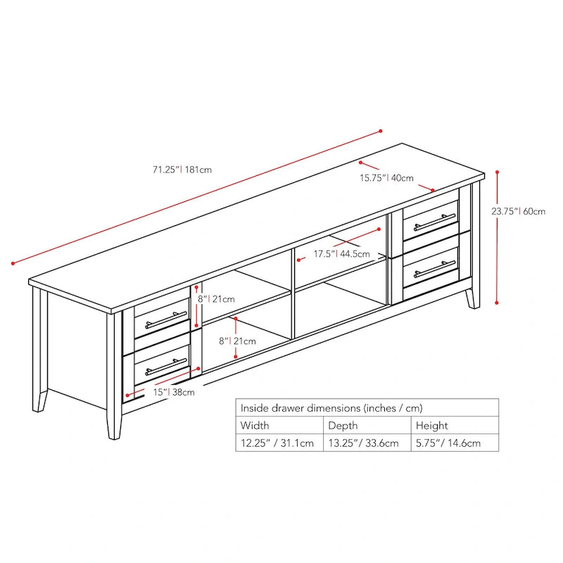 Jackson Extra Wide TV Stand, for TVs up to 85 Inches