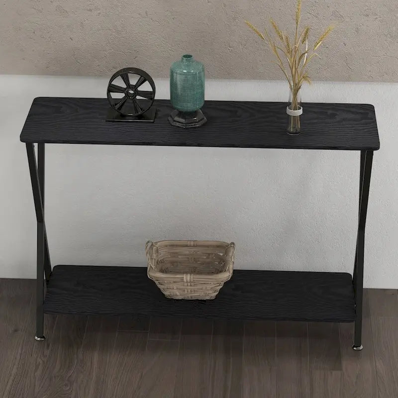 33.5 Narrow Sofa Table with Storage Shelf