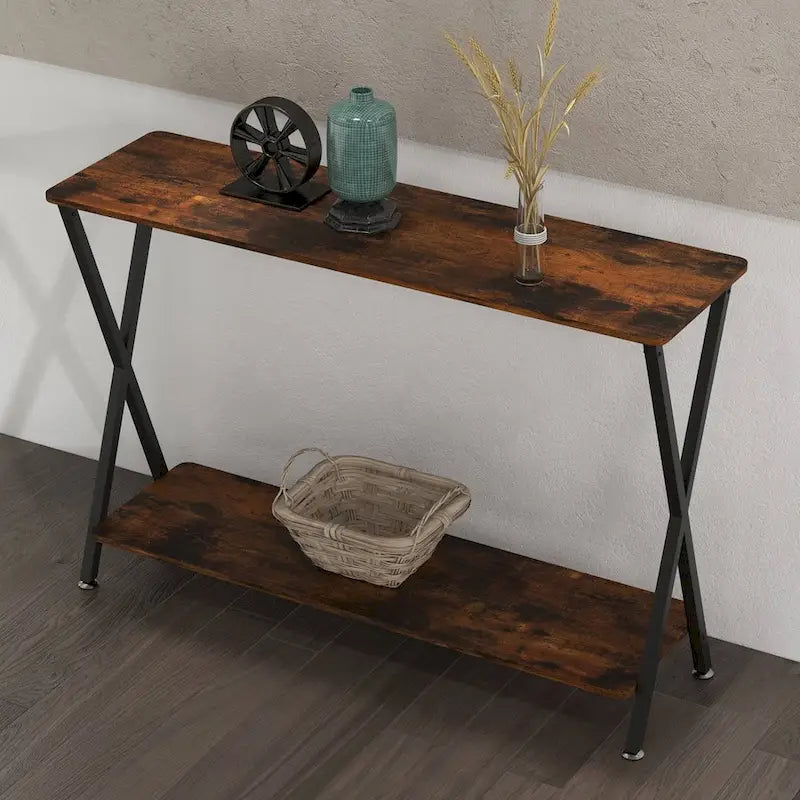 33.5 Narrow Sofa Table with Storage Shelf