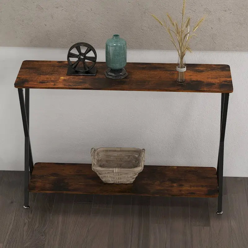 33.5 Narrow Sofa Table with Storage Shelf