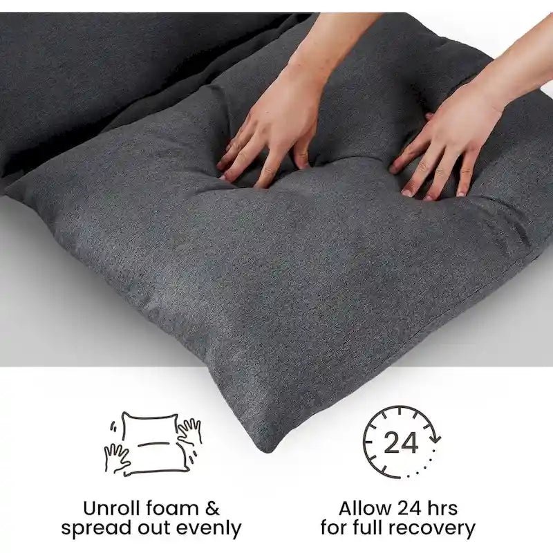 Modern Accent Linen Sling Chair Indoor for Living Room Bedroom and Office Metal Framed Armchair with Soft Bag Cushion