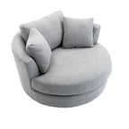 54 Wide Elegant Round Swivel Barrel Chair, Chair and a Half