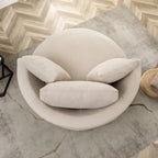 54 Wide Elegant Round Swivel Barrel Chair, Chair and a Half