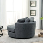 54 Wide Elegant Round Swivel Barrel Chair, Chair and a Half
