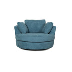 54 Wide Elegant Round Swivel Barrel Chair, Chair and a Half