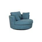 54 Wide Elegant Round Swivel Barrel Chair, Chair and a Half