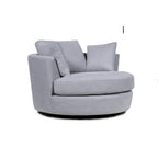 54 Wide Elegant Round Swivel Barrel Chair, Chair and a Half
