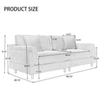 Modern 90 inch Sofa Comfy Corduroy Deep Seats Sofa