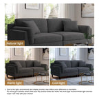 Modern 90 inch Sofa Comfy Corduroy Deep Seats Sofa