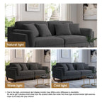 Modern 90 inch Sofa Comfy Corduroy Deep Seats Sofa