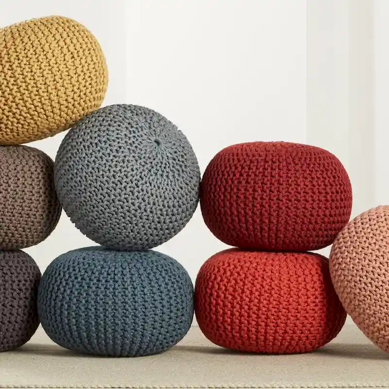 Asilah Indoor and Outdoor Round Pouf - 20X20X14