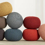 Asilah Indoor and Outdoor Round Pouf - 20X20X14