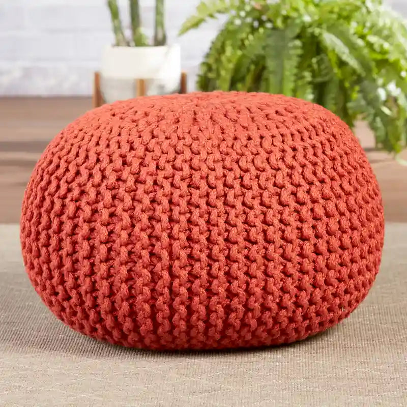 Asilah Indoor and Outdoor Round Pouf - 20X20X14