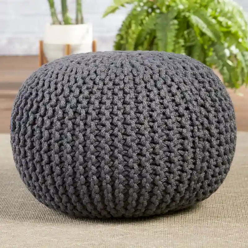 Asilah Indoor and Outdoor Round Pouf - 20X20X14