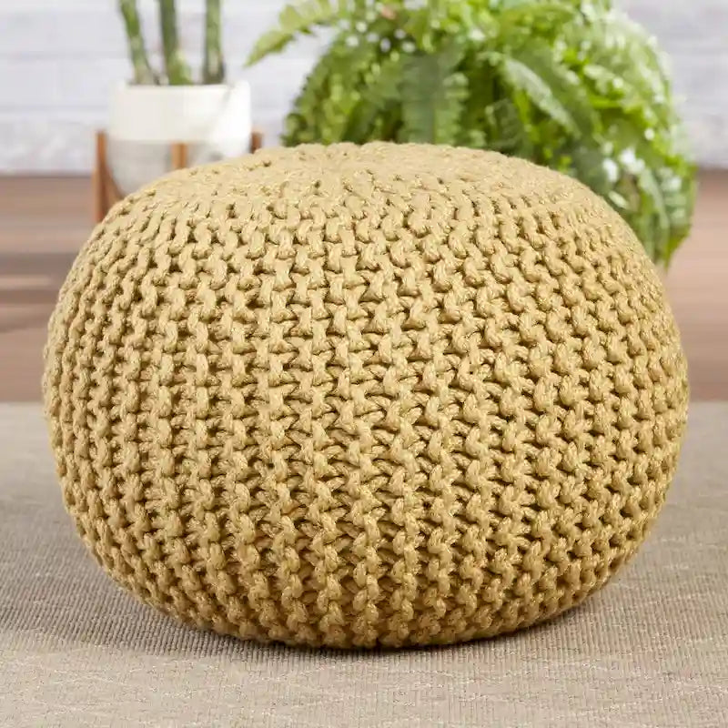 Asilah Indoor and Outdoor Round Pouf - 20X20X14