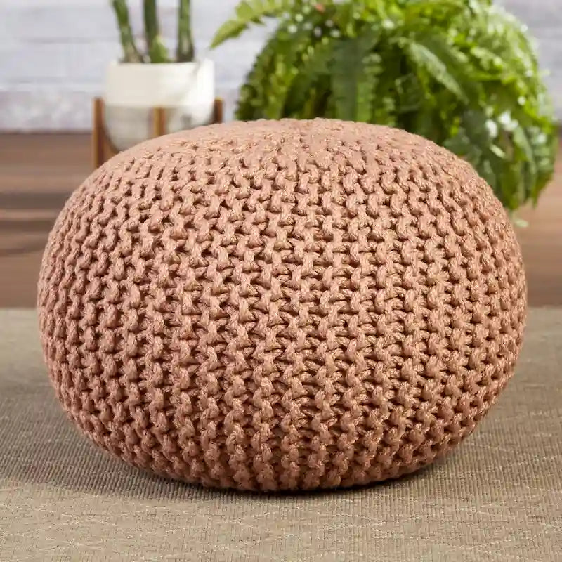 Asilah Indoor and Outdoor Round Pouf - 20X20X14