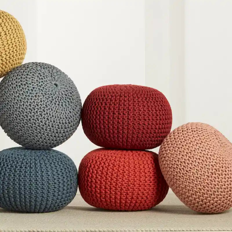 Asilah Indoor and Outdoor Round Pouf - 20X20X14