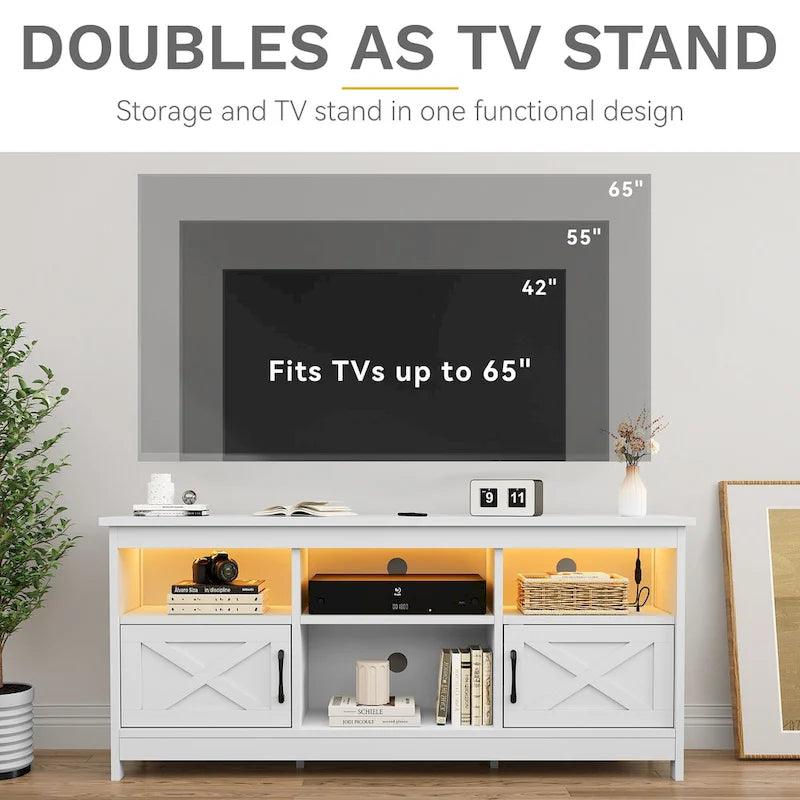 Moasis Farmhouse TV Stand for 65/55TV