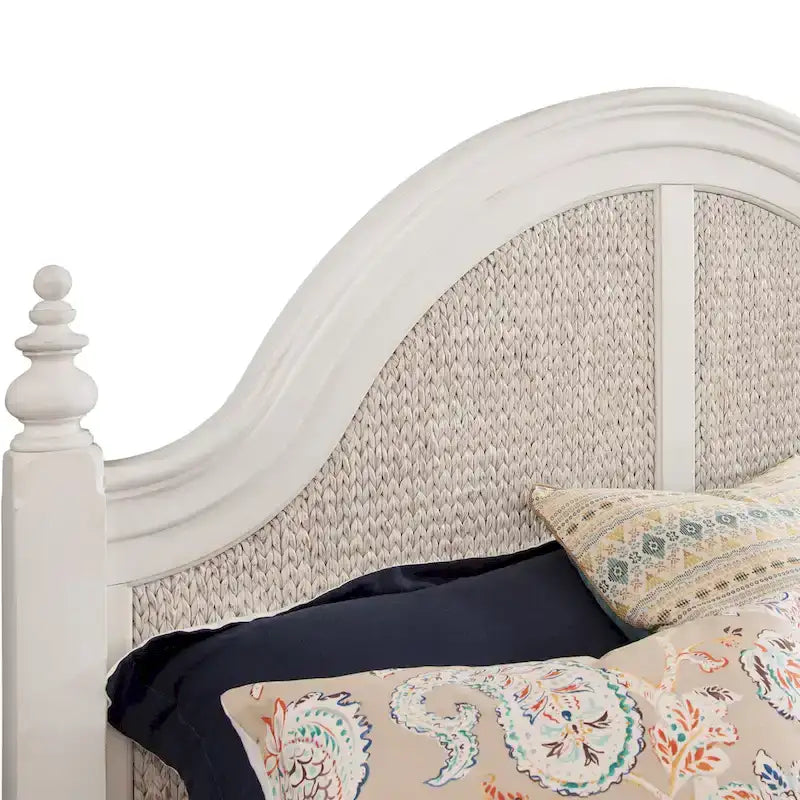 Roanoke Dove White Woven Seagrass Headboard