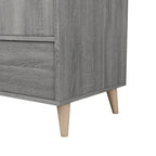 DH BASIC Minimalist Mid-Century Modern Distressed Grey 1-Drawer Wardrobe Armoire by Denhour